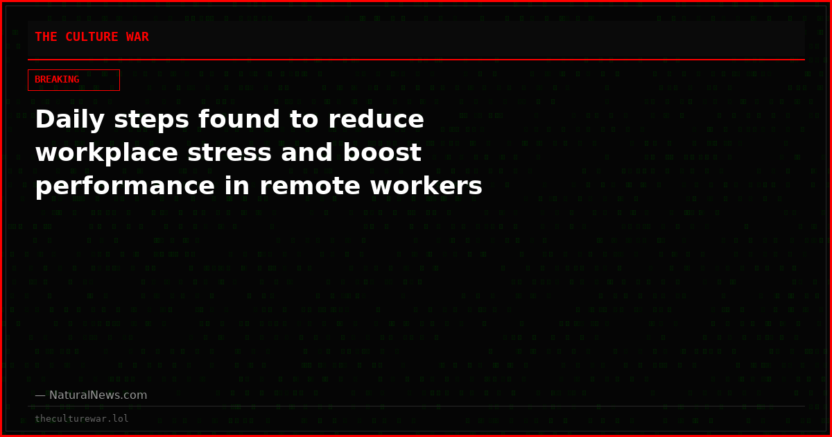 Daily steps found to reduce workplace stress and boost performance in remote workers