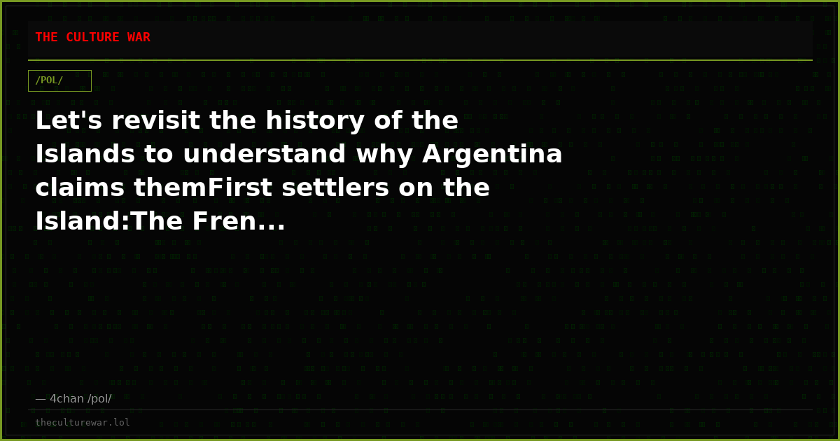 Let's revisit the history of the Islands to understand why Argentina claims themFirst settlers on the Island:The Fren...