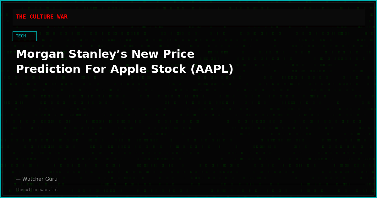 Morgan Stanley’s New Price Prediction For Apple Stock (AAPL)