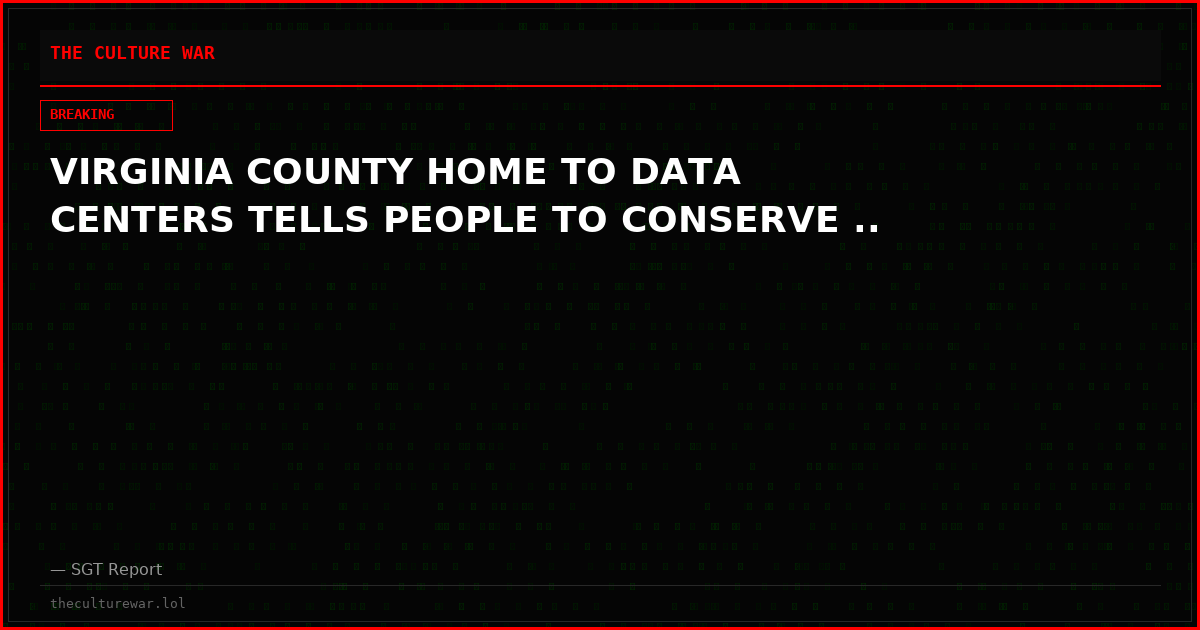 VIRGINIA COUNTY HOME TO DATA CENTERS TELLS PEOPLE TO CONSERVE ..