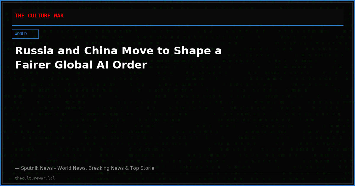 Russia and China Move to Shape a Fairer Global AI Order