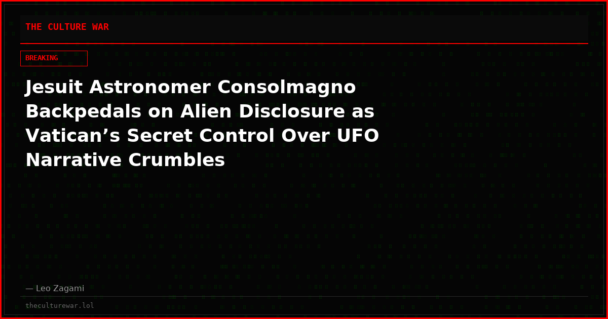 Jesuit Astronomer Consolmagno Backpedals on Alien Disclosure as Vatican’s Secret Control Over UFO Narrative Crumbles