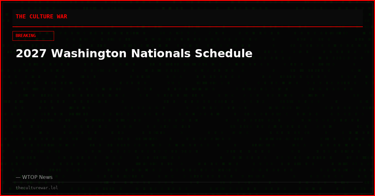 2027 Washington Nationals Schedule