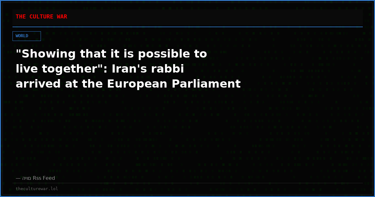 "Showing that it is possible to live together": Iran's rabbi arrived at the European Parliament