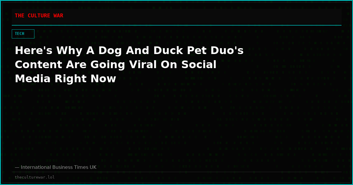 Here's Why A Dog And Duck Pet Duo's Content Are Going Viral On Social Media Right Now