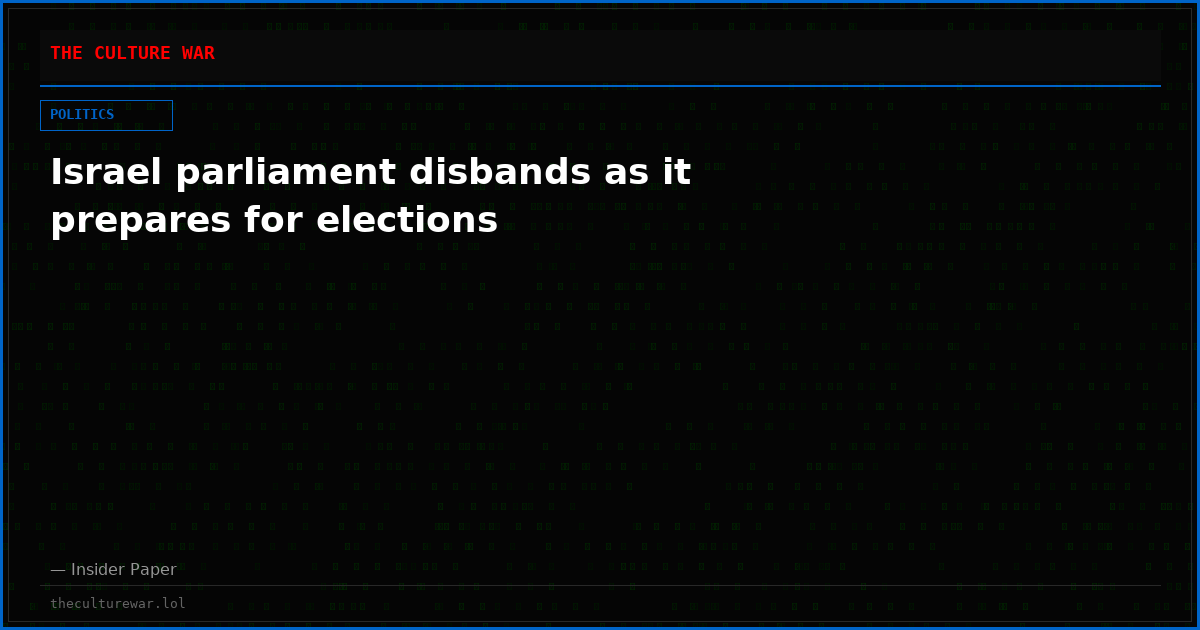 Israel parliament disbands as it prepares for elections