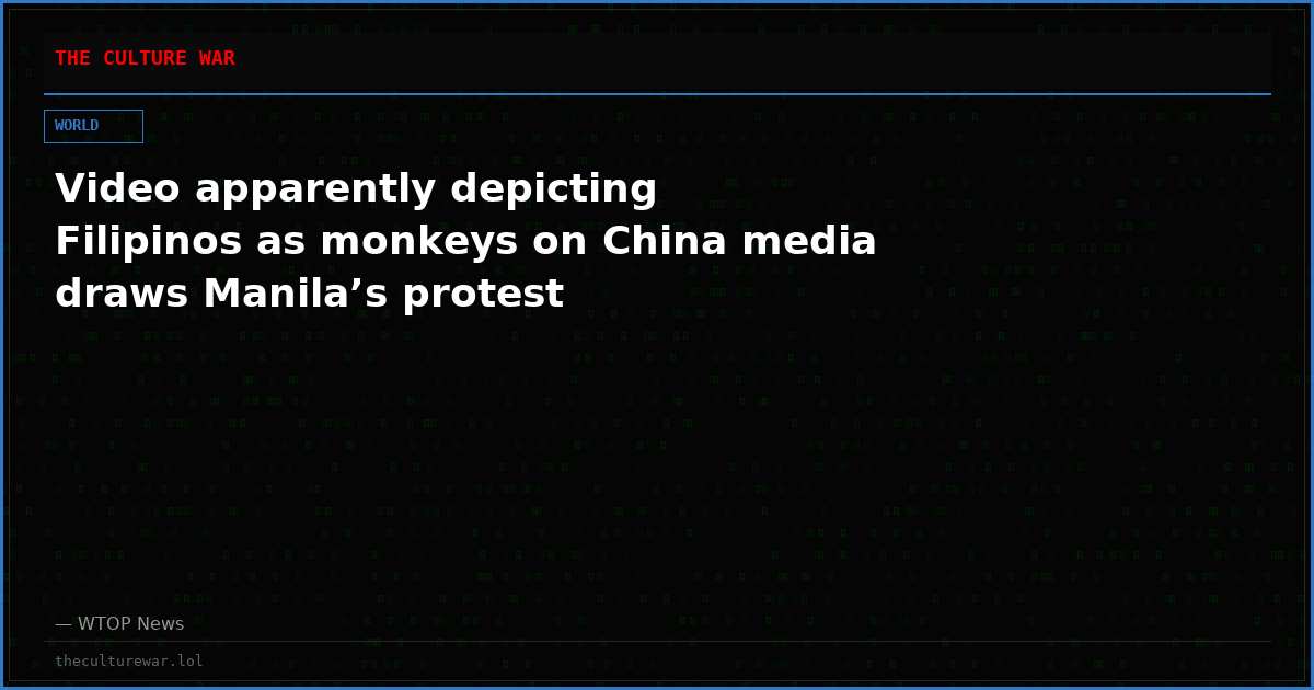 Video apparently depicting Filipinos as monkeys on China media draws Manila’s protest