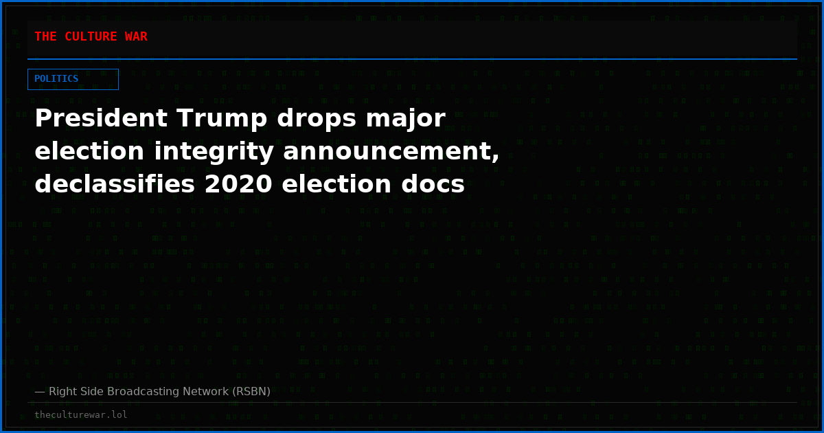 President Trump drops major election integrity announcement, declassifies 2020 election docs