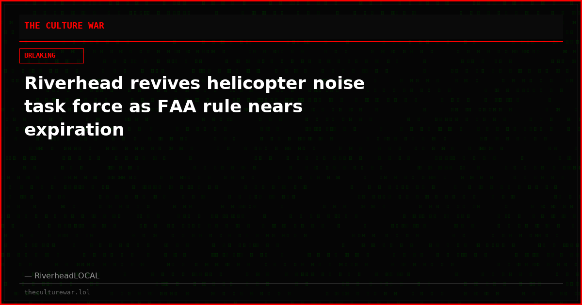Riverhead revives helicopter noise task force as FAA rule nears expiration