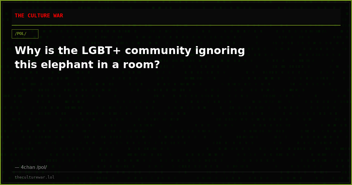 Why is the LGBT+ community ignoring this elephant in a room?