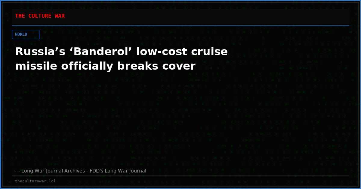 Russia’s ‘Banderol’ low-cost cruise missile officially breaks cover