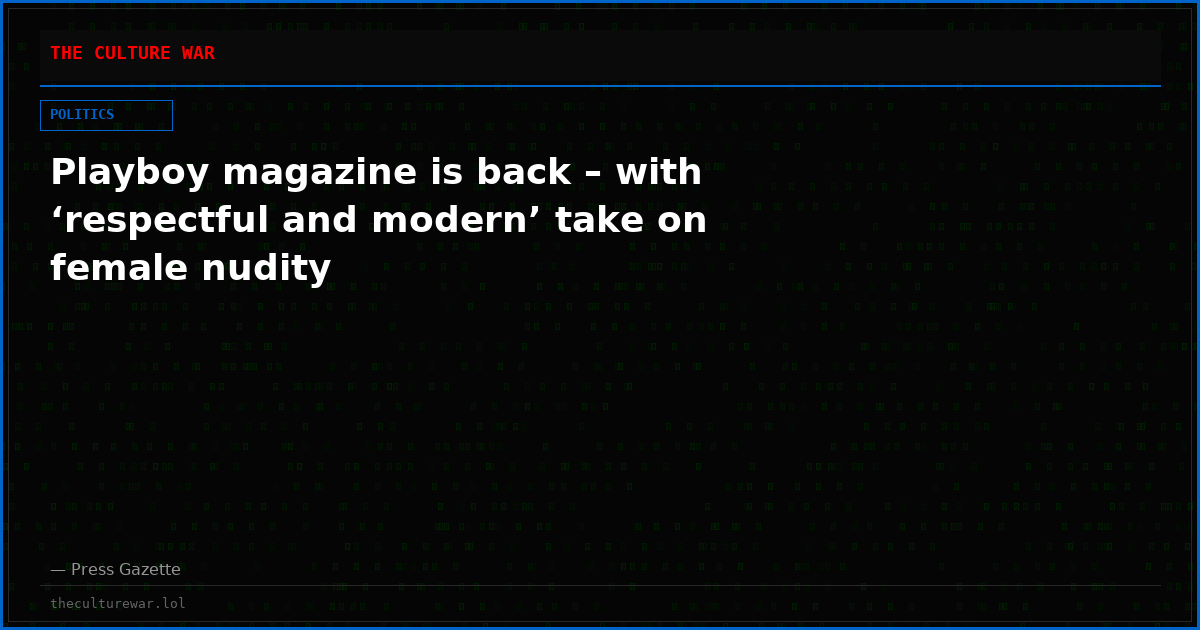 Playboy magazine is back – with ‘respectful and modern’ take on female nudity