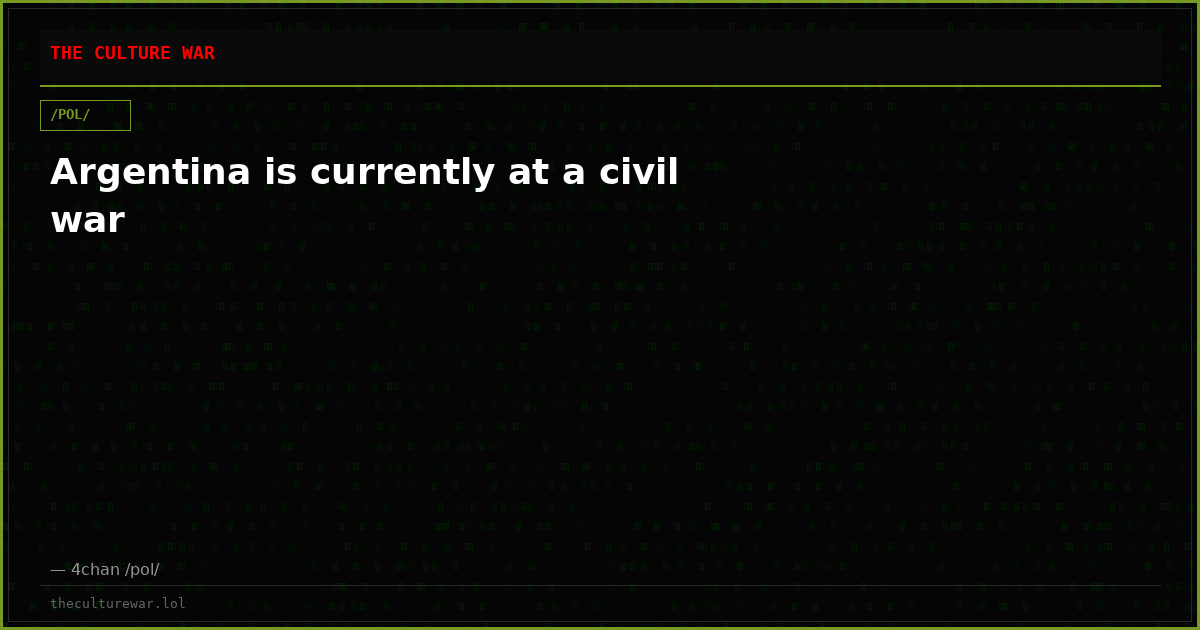 Argentina is currently at a civil war