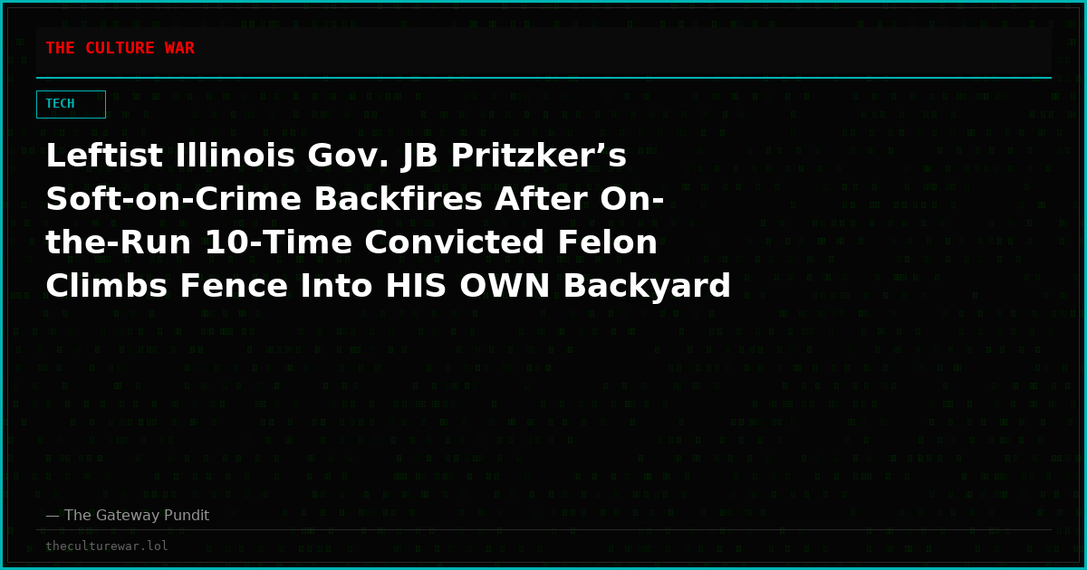 Leftist Illinois Gov. JB Pritzker’s Soft-on-Crime Backfires After On-the-Run 10-Time Convicted Felon Climbs Fence Into HIS OWN Backyard — Released Again Before Separate Conviction Sends Him Back to Jail
