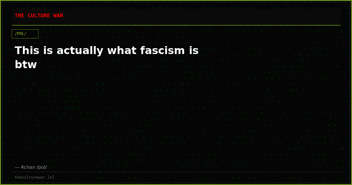 This is actually what fascism is btw