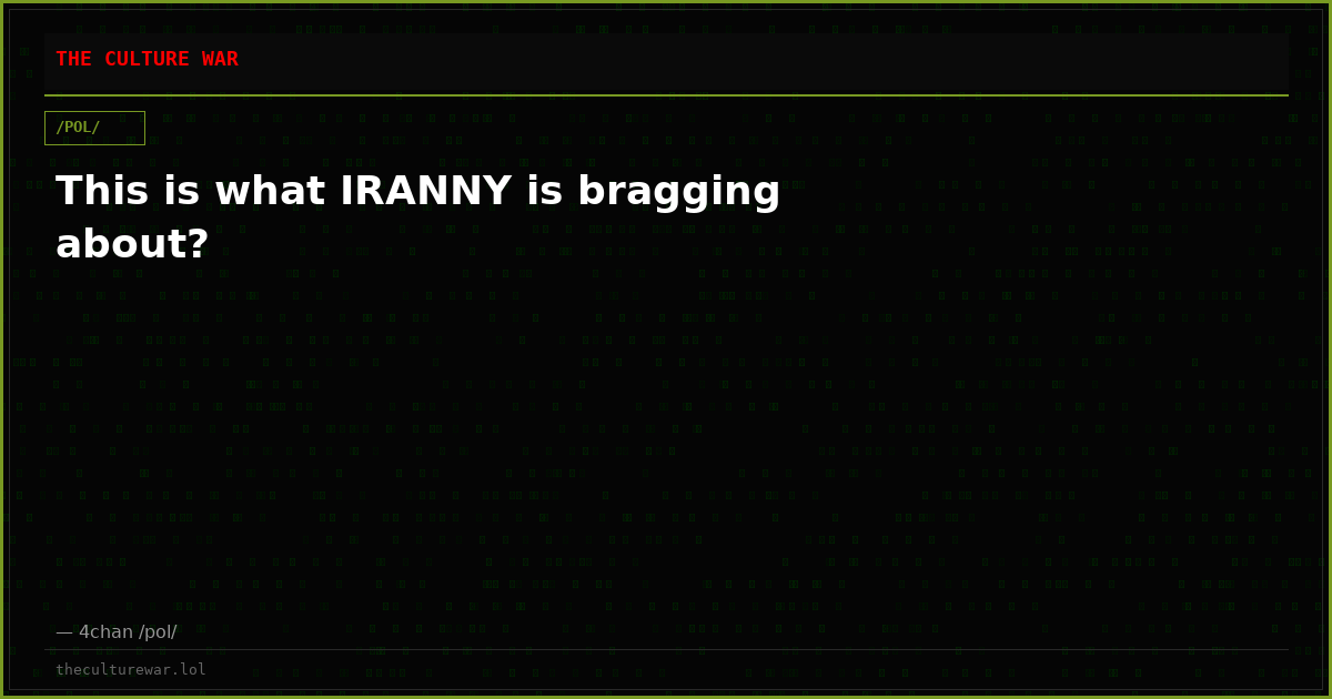 This is what IRANNY is bragging about?