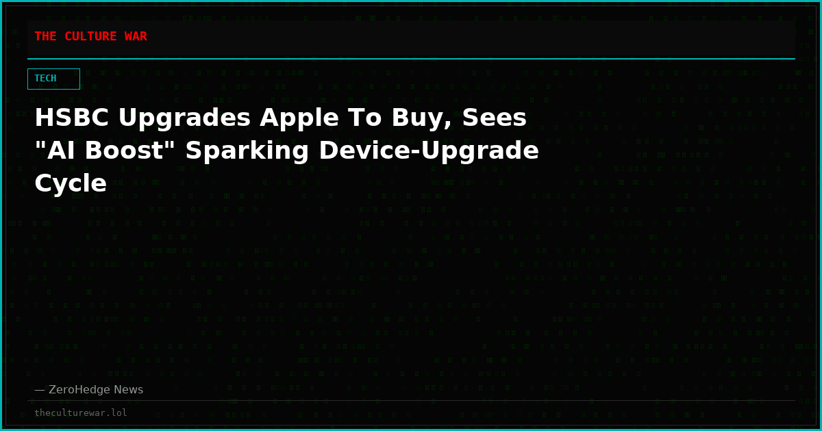 HSBC Upgrades Apple To Buy, Sees "AI Boost" Sparking Device-Upgrade Cycle