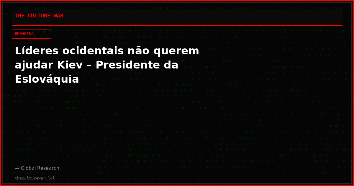 Líderes ocidentais não querem ajudar Kiev – Presidente da Eslováquia