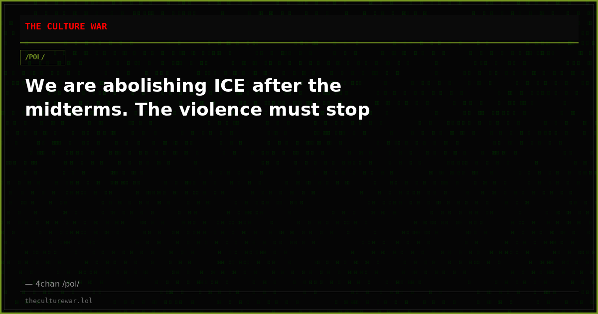 We are abolishing ICE after the midterms. The violence must stop