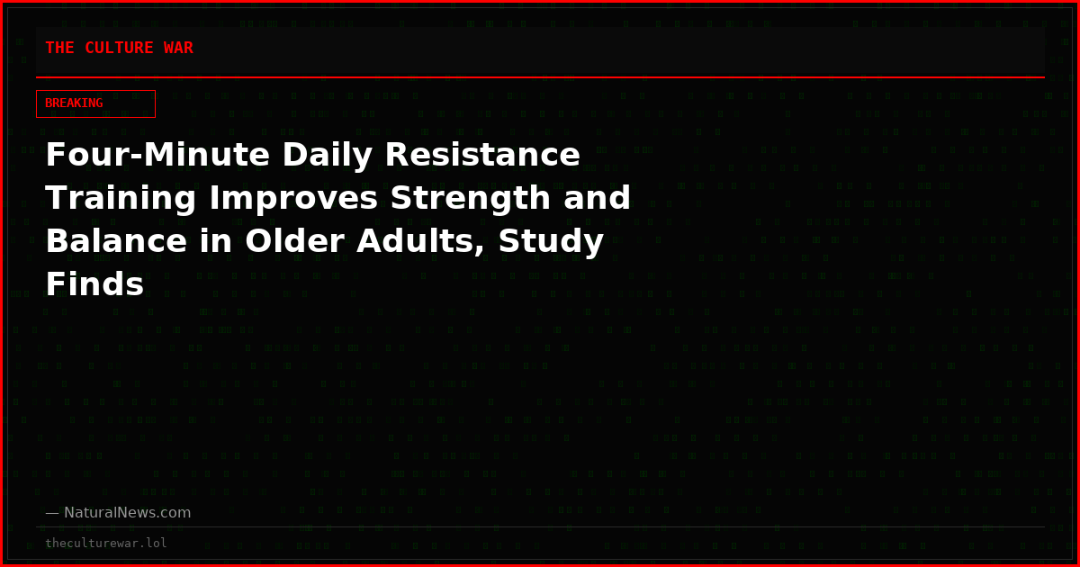 Four-Minute Daily Resistance Training Improves Strength and Balance in Older Adults, Study Finds