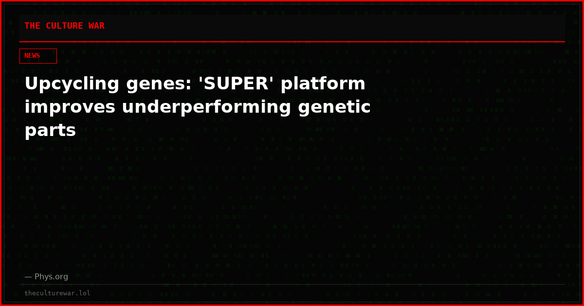 Upcycling genes: 'SUPER' platform improves underperforming genetic parts