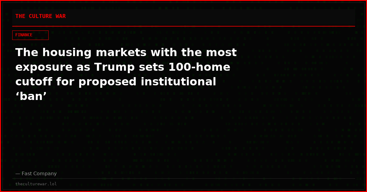 The housing markets with the most exposure as Trump sets 100-home cutoff for proposed institutional ‘ban’