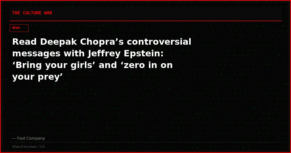 Read Deepak Chopra’s controversial messages with Jeffrey Epstein: ‘Bring your girls’ and ‘zero in on your prey’