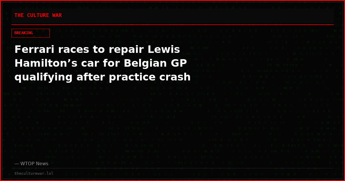 Ferrari races to repair Lewis Hamilton’s car for Belgian GP qualifying after practice crash