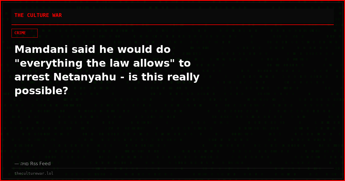 Mamdani said he would do "everything the law allows" to arrest Netanyahu - is this really possible?