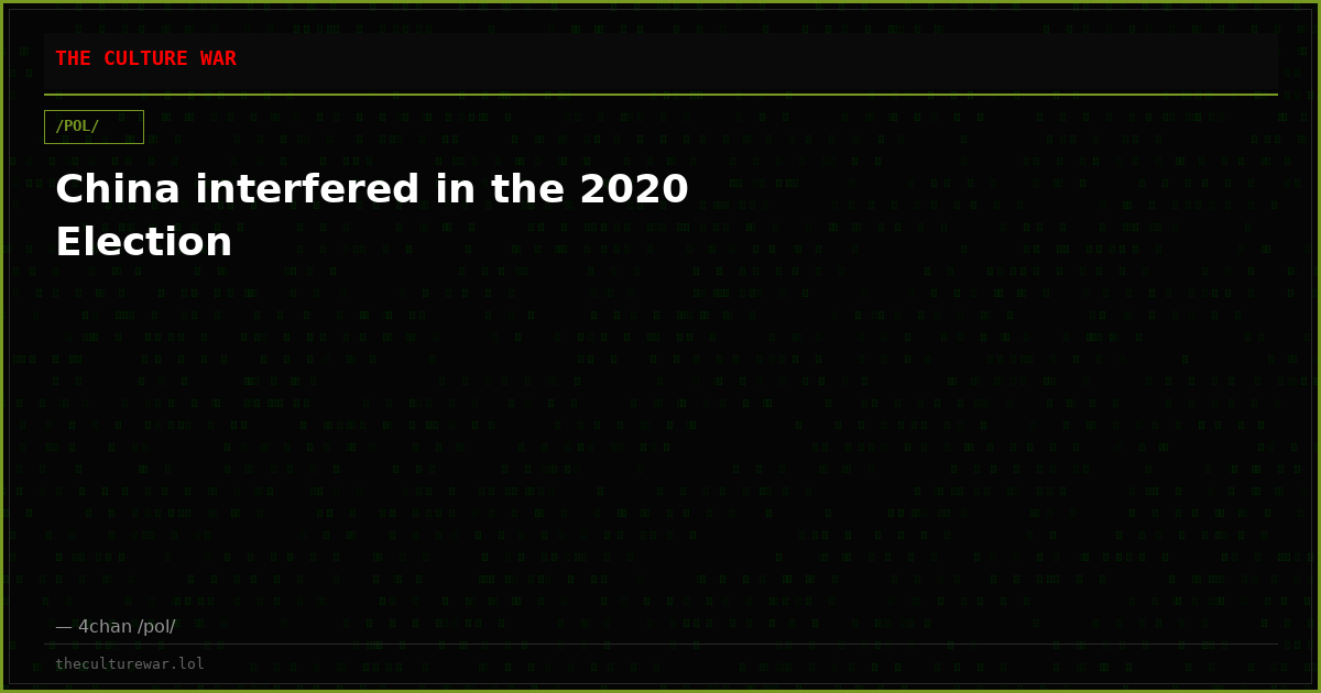 China interfered in the 2020 Election