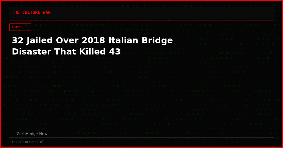 32 Jailed Over 2018 Italian Bridge Disaster That Killed 43
