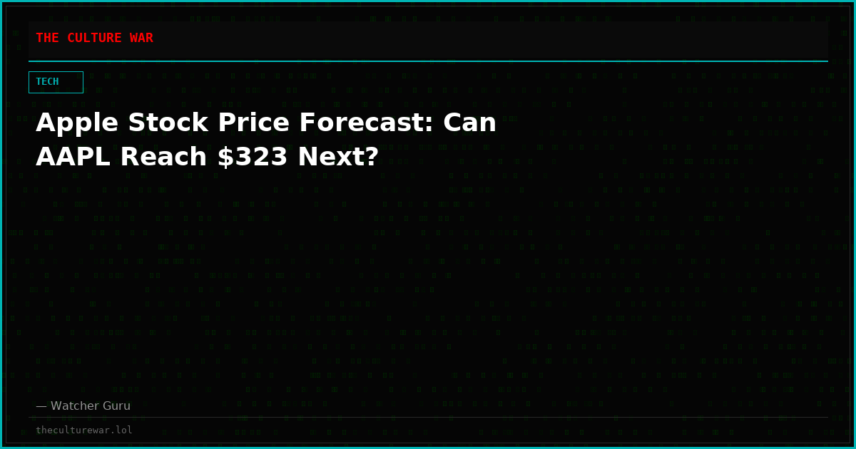 Apple Stock Price Forecast: Can AAPL Reach $323 Next?