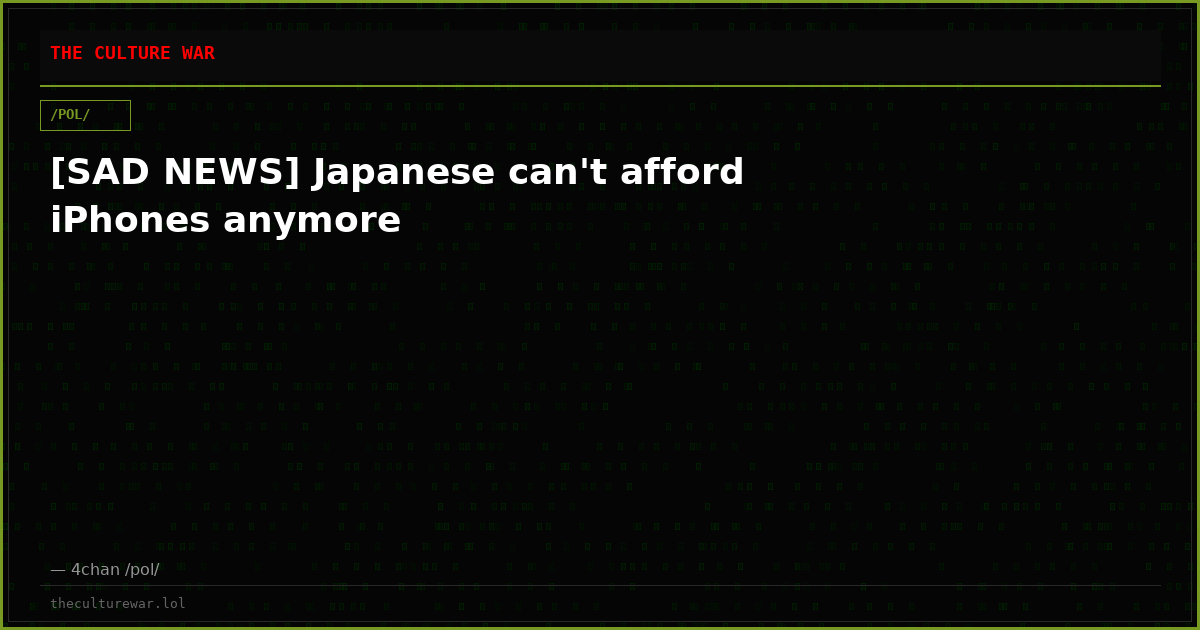 [SAD NEWS] Japanese can't afford iPhones anymore
