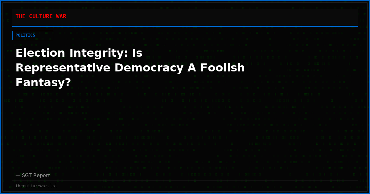 Election Integrity: Is Representative Democracy A Foolish Fantasy?