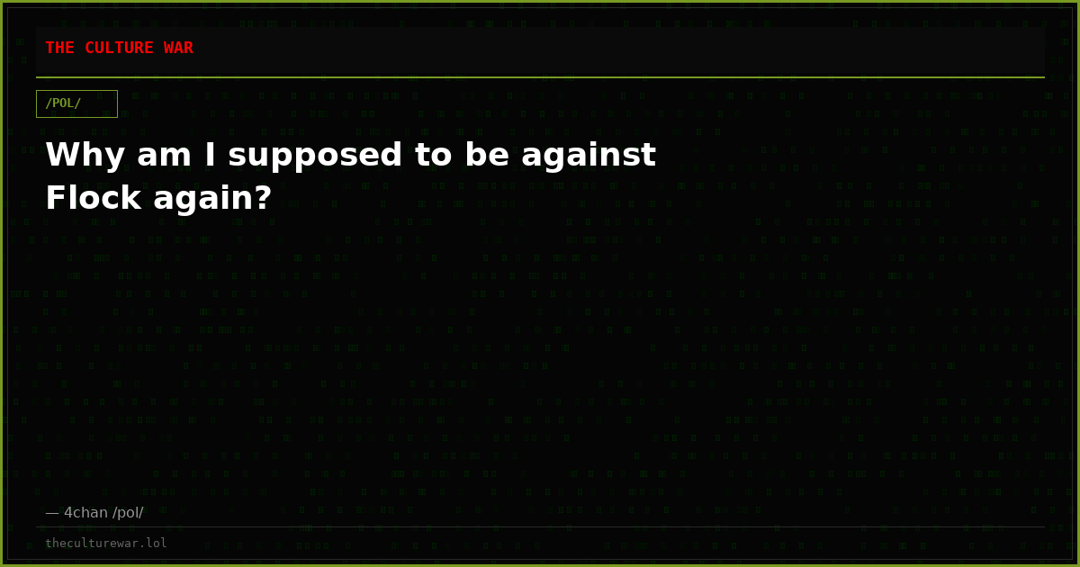 Why am I supposed to be against Flock again?