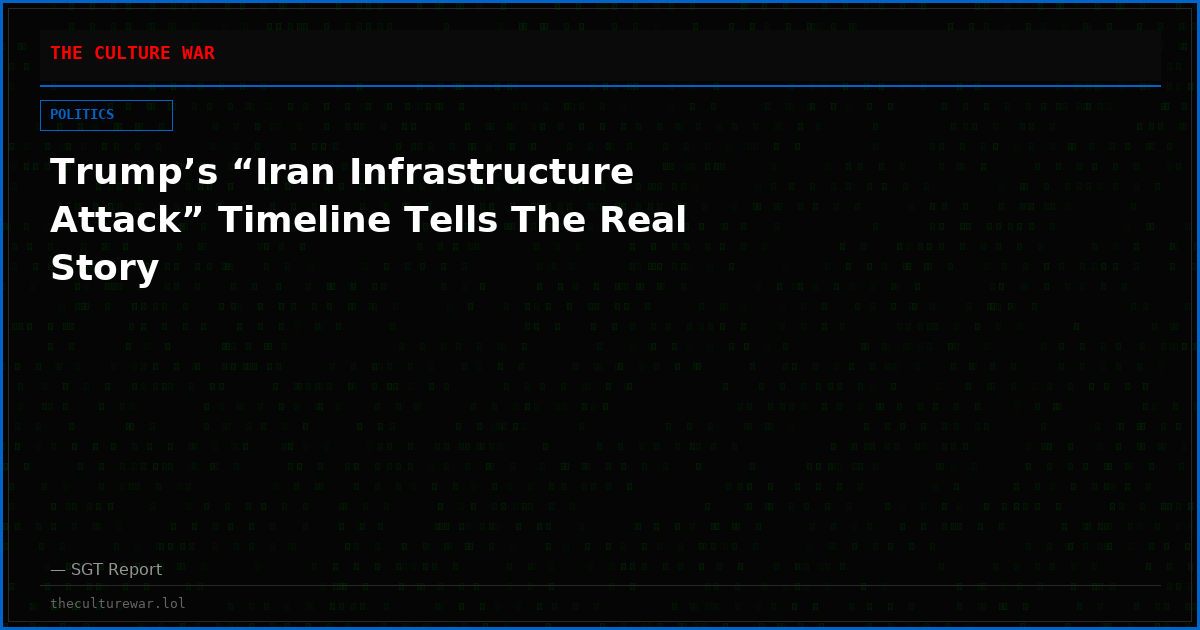 Trump’s “Iran Infrastructure Attack” Timeline Tells The Real Story
