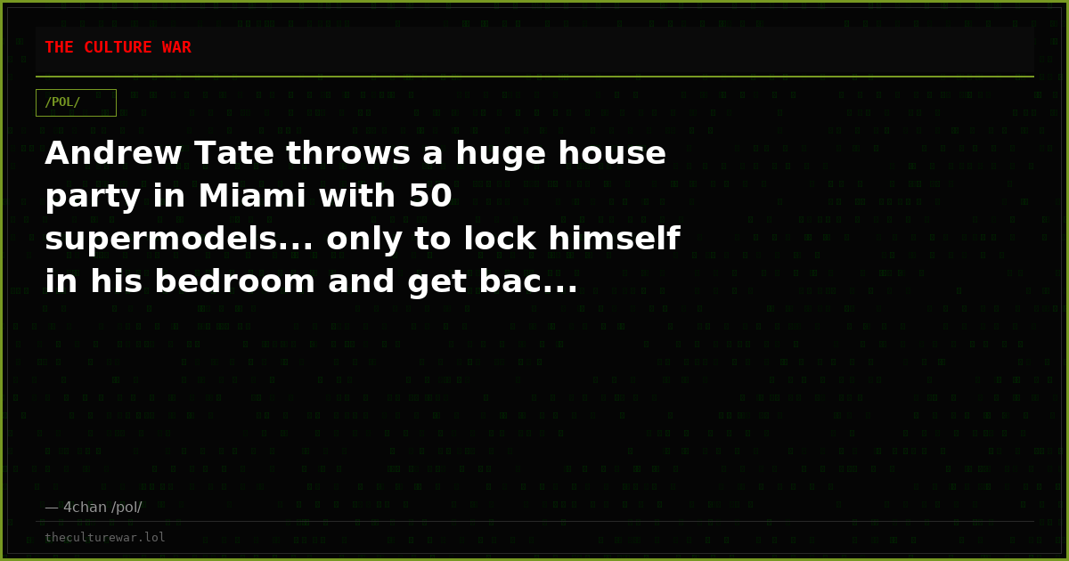 Andrew Tate throws a huge house party in Miami with 50 supermodels... only to lock himself in his bedroom and get bac...