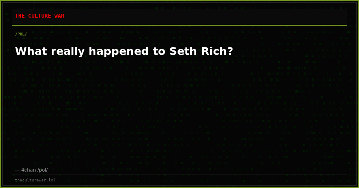 What really happened to Seth Rich?