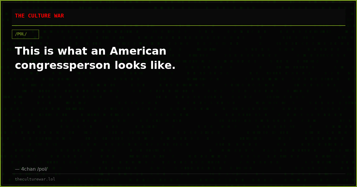 This is what an American congressperson looks like.