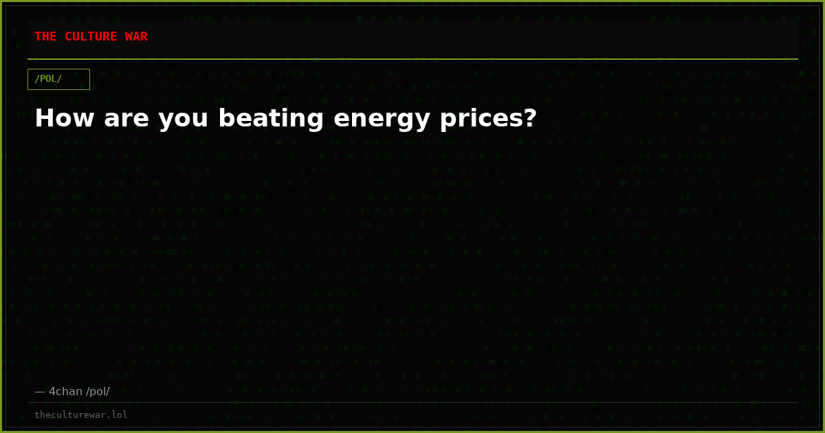 How are you beating energy prices?