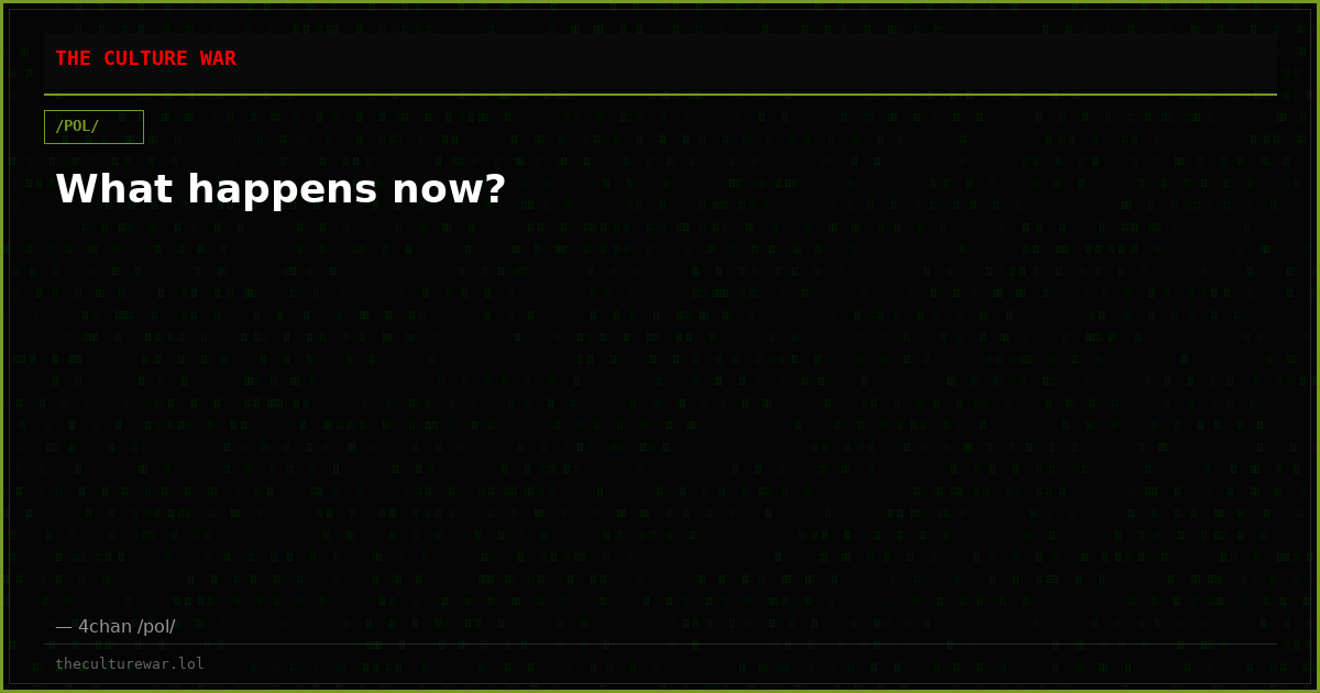 What happens now?