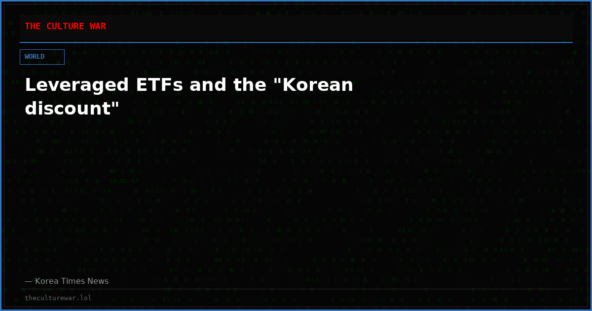 Leveraged ETFs and the "Korean discount"