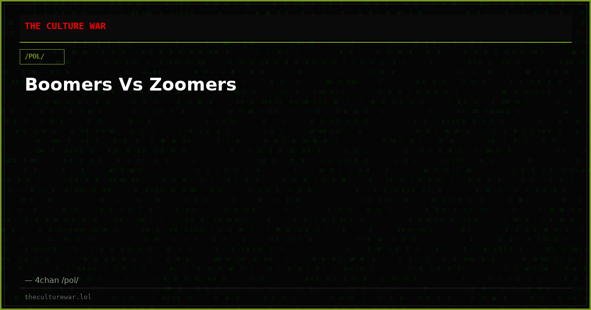 Boomers Vs Zoomers