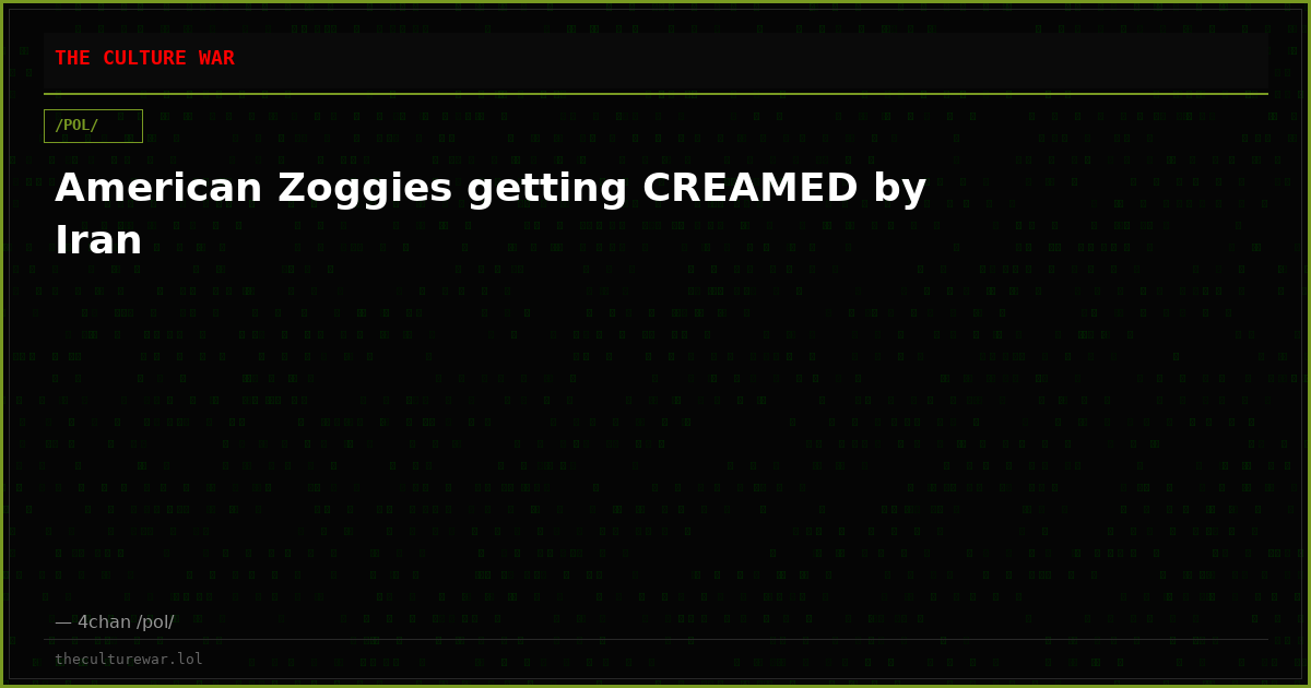 American Zoggies getting CREAMED by Iran