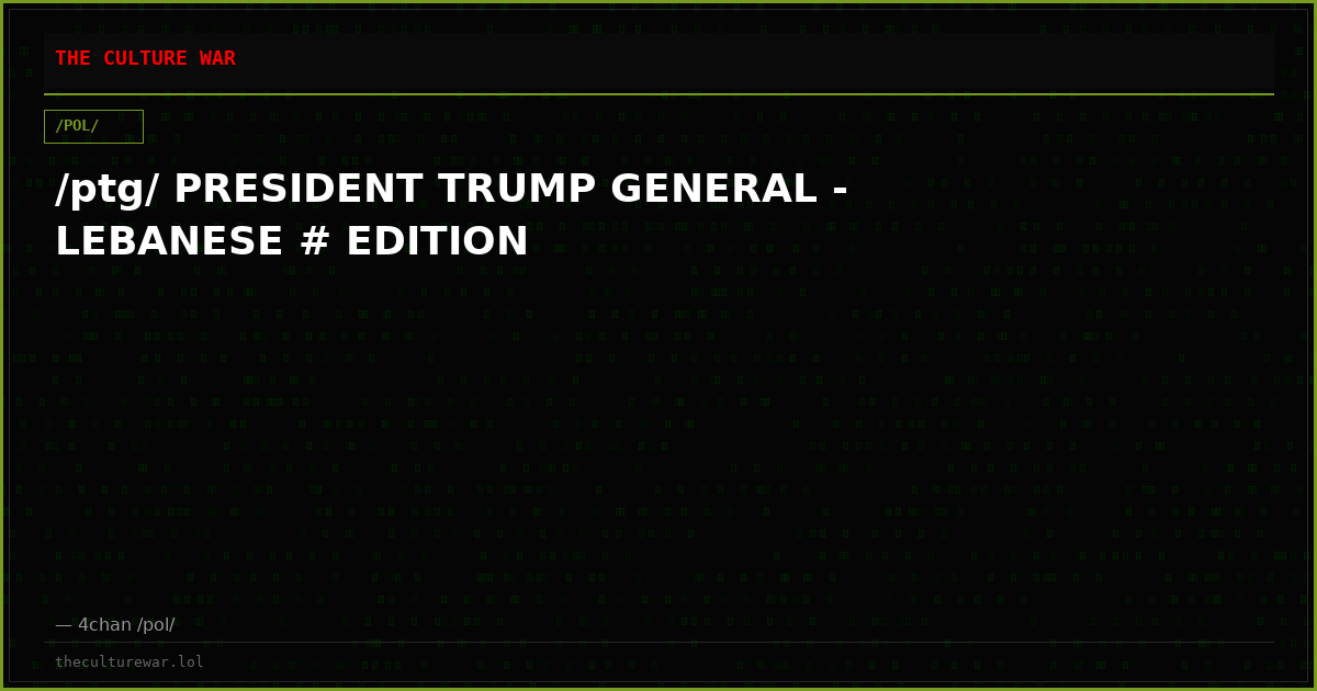 /ptg/ PRESIDENT TRUMP GENERAL - LEBANESE # EDITION