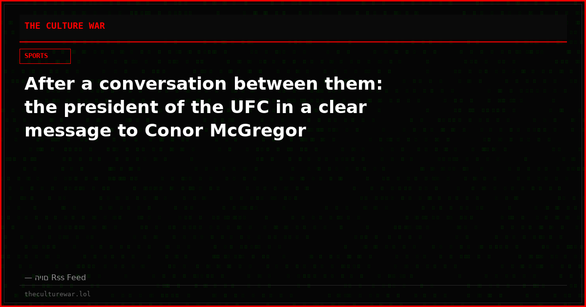 After a conversation between them: the president of the UFC in a clear message to Conor McGregor