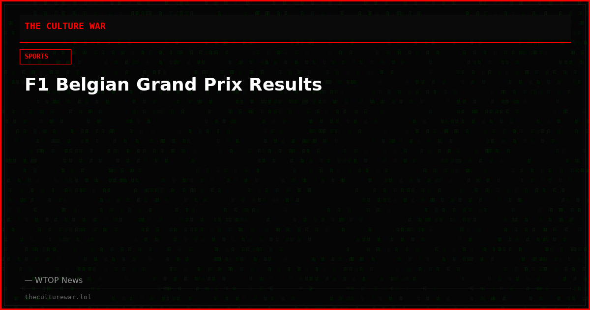 F1 Belgian Grand Prix Results