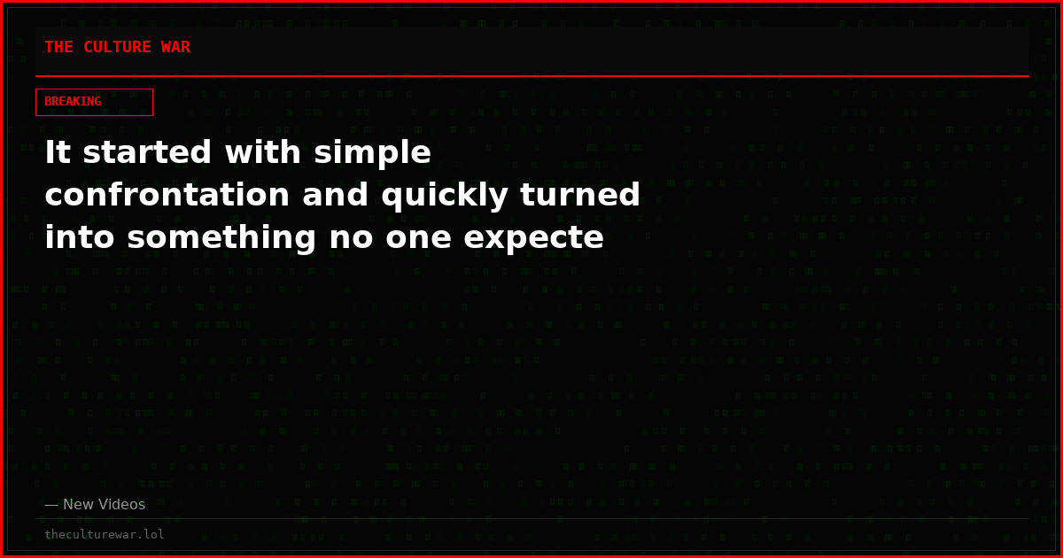 It started with simple confrontation and quickly turned into something no one expecte