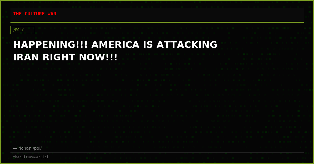 HAPPENING!!! AMERICA IS ATTACKING IRAN RIGHT NOW!!!