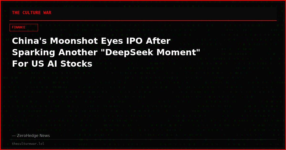 China's Moonshot Eyes IPO After Sparking Another "DeepSeek Moment" For US AI Stocks